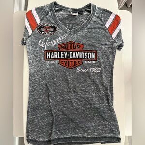 Harley-Davidson Women's Gray V-Neck Tee